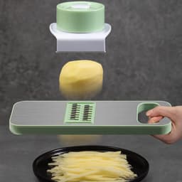 Groentenhakker Rasp - Keuken Snijder - Maaltijden Bereiden - Schokabsorberend Ontwerp - 30.1 x 12.3 x 7.7 cm - Groen — thumbnail 5