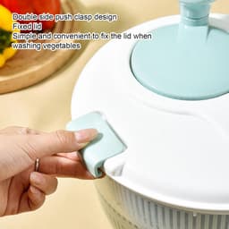 Salade Spinner - Sla Droger - Groenten Wassen - Antislip Basis - 5L - Blauw — thumbnail 4