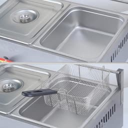 Gasfriteuse Vrijstaand - LPG Frituur - Professioneel Frituren - Instelbare Vuurkracht - 11L of 22L - Zilver — thumbnail 4