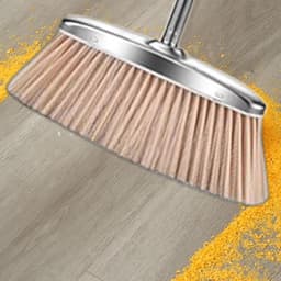 Stoffer en blik - Reinigingsset - Vloeren schoonmaken - Ergonomisch ontwerp - Lange steel - Zilver — thumbnail 4
