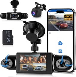 Dashcam voor auto - Zwart - 5 x 5 x 5 cm - 4-camera 360° met Nachtzicht en WiFi - Voor Veilig Rijden — thumbnail 1