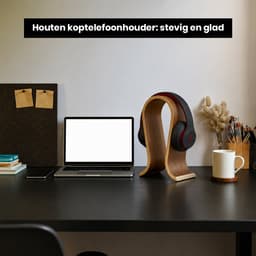 Headset Stand - Headset Houder - Koptelefoon standaard - Koptelefoon Houder - Hoofdtelefoon Houder - Headphone stand - Walnoot — thumbnail 4