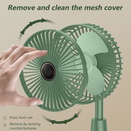 Draagbare opvouwbare ventilator voor thuis, op de camping, buiten en op kantoor; compact en duurzaam — thumbnail 3