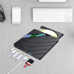 Externe Schijfstation - Dvd Brander Reader - Data Overzetten - Met Kaartlezer - 15.5 cm - Zwart — thumbnail 3