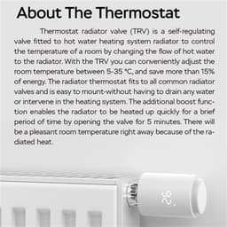 Slimme Radiator Klep - Thermostaat Klep - Temperatuur Regelen - App Bediening - 10 x 6 x 3 cm - Wit — thumbnail 3