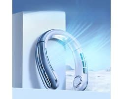 Koelventilator met 100 instelbare ventilatorsnelheden, stil ontwerp, geschikt voor reizen, sporten en andere gelegenheden. Verstelbare ventilatorsnelheid, draagbaar ontwerp. (Lichtblauw)