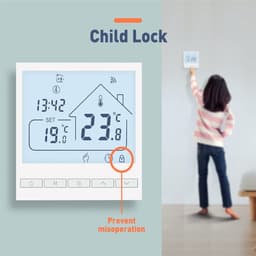 Vloerthermostaat - Temperatuurregelaar - Comfort Verhoging - Programmeerbaar - AC 95-240V - As shown — thumbnail 3