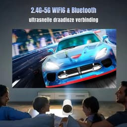 QIN® Draagbare beamer - Beamer - Projector - Mini Beamer - Wit - ‎17cm x 10cm x 17cm — thumbnail 5