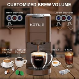 Espresso Koffiezetapparaat - Bruin - 4-in-1 Functionaliteit - 19 Bar Druk - Voor Koffieliefhebbers — thumbnail 3
