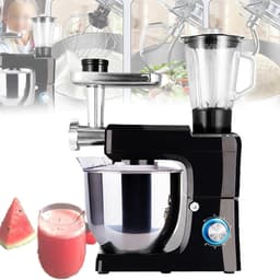Keukenmixer - Keukenmachine - Bakken en koken - Krachtige 1500W motor - 8L kom - Zwart — thumbnail 1