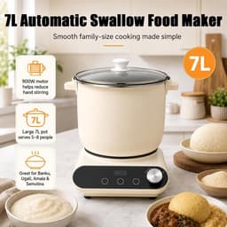 Automatische Swallow Maker - Fufu Machine Yam - Eenvoudig Koken - Krachtige 900W Motor - 7L Capaciteit - Wit — thumbnail 5