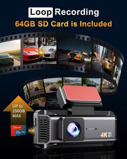 Dashcam - 4K - WiFi Verbinding - 170° Groothoek - Voor Auto's — thumbnail 3