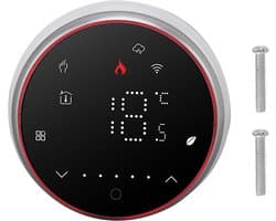 Slimme Thermostaat - Wifi Thermostaat Programmeerbaar - Energie Besparen - Spraakbesturing App - 13 mm dik - Zwart