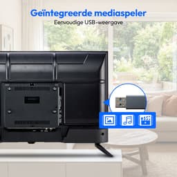 MEDION 80 cm (32 Zoll) HD Fernseher (Triple Tuner Receiver DVB-T2 DVB-C DVB-S2, 2 x HDMI, USB, Mediaplayer, VESA, CI+, MD 832002) — thumbnail 3