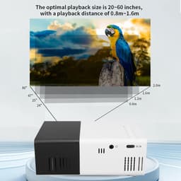 SnelShoppen - 1080p Projector, 100AnSi 6000Lm HD Draagbare Filmprojector met Correctie, Compact Ontwerp voor Thuisbioscoop en Buitenevenementen (EU St — thumbnail 5