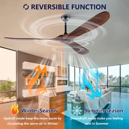 HAUSS SPOLE Ventilator – 70 Inch Zonder Verlichting – Metaal En Hout – Zwart En Donker Walnoot – Plafondventilator Met Afstandsbediening — thumbnail 2