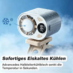 Autoventilator met clip, oplaadbaar via USB, miniventilator, 199 windsnelheden, stille draagbare autoventilator, 360° draaibaar — thumbnail 3