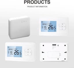 Slimme Thermostaat - Programmeerbare Kamerthermostaat - Energie Besparen - App Bediening - 14 x 9.5 x 6.5 cm - Wit — thumbnail 4