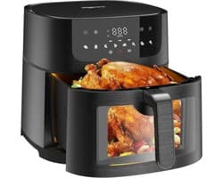 Heteluchtfriteuse XXL - Airfryer zonder olie - Gezond Koken - Groot kijkvenster - 9 Liter capaciteit - Zwart