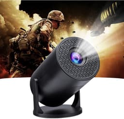 SnelShoppen - Draagbare 1080P Projector met 270° Verstelbaar, WiFi Home Theater voor Buitenfilms, Compatibel met Telefoons, Laptop en TV Stick, 150" S — thumbnail 1