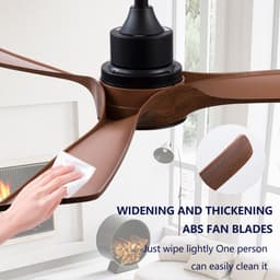 MODENUIT Ventilator 132 cm - Met Verlichting En 6 Snelheden - Voor Slaapkamer En Terras - ABS - Zwart — thumbnail 5