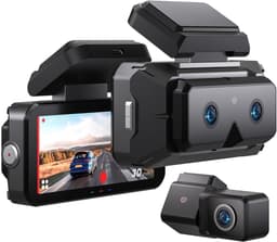 SnelShoppen - 2K 5 GHz WiFi Dashcam voor en Achter met 4 Inch IPS Touchscreen, GPS, ADAS, Nachtzicht, WDR, Spraakbediening, 24U Parkeermodus en G-sens — thumbnail 1