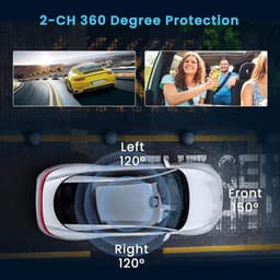 SnelShoppen - Dash Cam 1080P FHD met 64GB Kaart, Mini Auto Camera met APP, 2 Voor- en Interieurcamera's, G-Sensor, Nachtzicht, Parkeermonitor, Loopopn — thumbnail 2