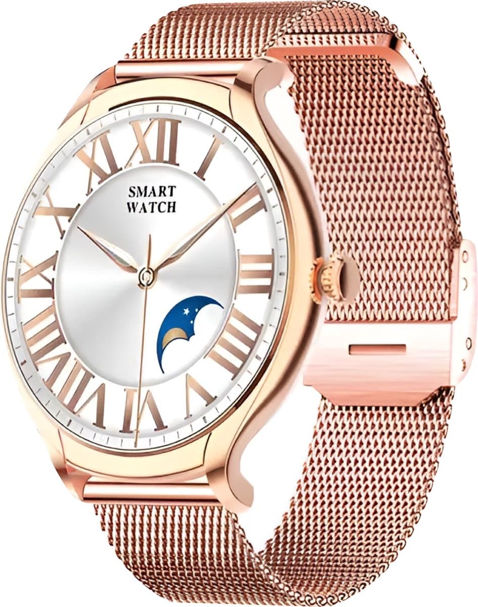 Fance Dames Smartwatch - Rosé Goud - Smartwatch Dames - HD Touchscreen - Horloge - Stappenteller horloge - Bloeddrukmeter - Saturatiemeter — afbeelding 1