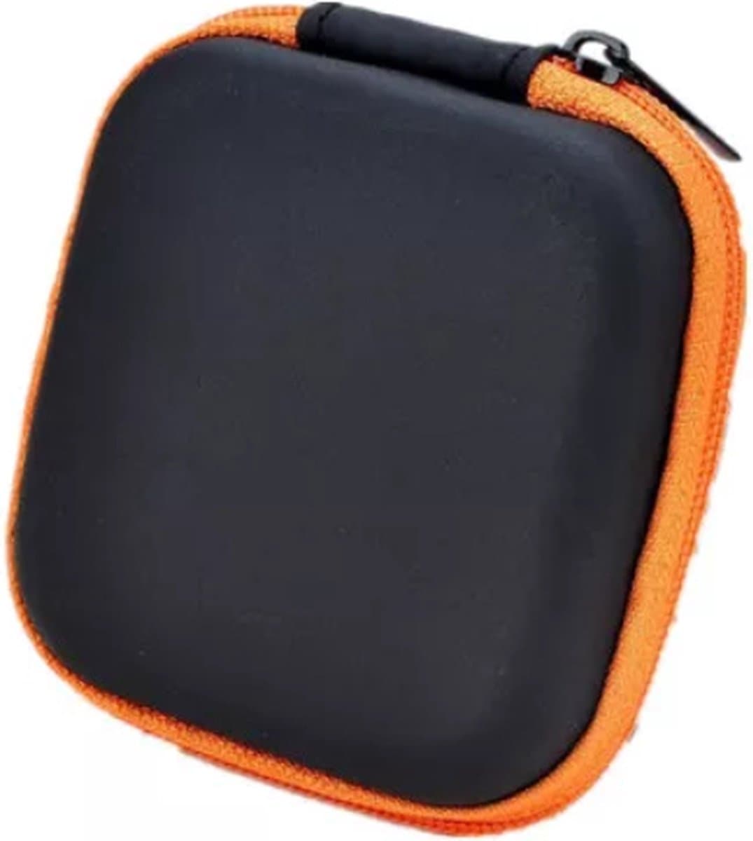 Oortjes opberg hoesje - Case - Etui - Organizer - Voor oordopjes en laadkabels - USB - Oranje — afbeelding 1