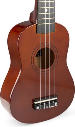 Ukelele set - MAX UKEY - 21 inch Ukulele van hout - Kindergitaar en gitaar voor volwassenen - incl. Ukelele tas, plectrums en stemapparaat - Bruin (hout) — thumbnail 2