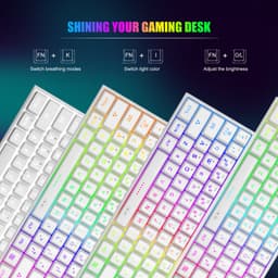 MageGee TS91 - Gaming Toetsenbord - Gaming - RGB Keyboard - 60% Keyboard - TKL - Ergonomisch - Wit — thumbnail 2