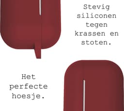 Case - Geschikt voor Apple AirPods Pro 2 - Siliconen Hoes met Clip - Silicone Hoesje Cover - Wijnrood — thumbnail 2