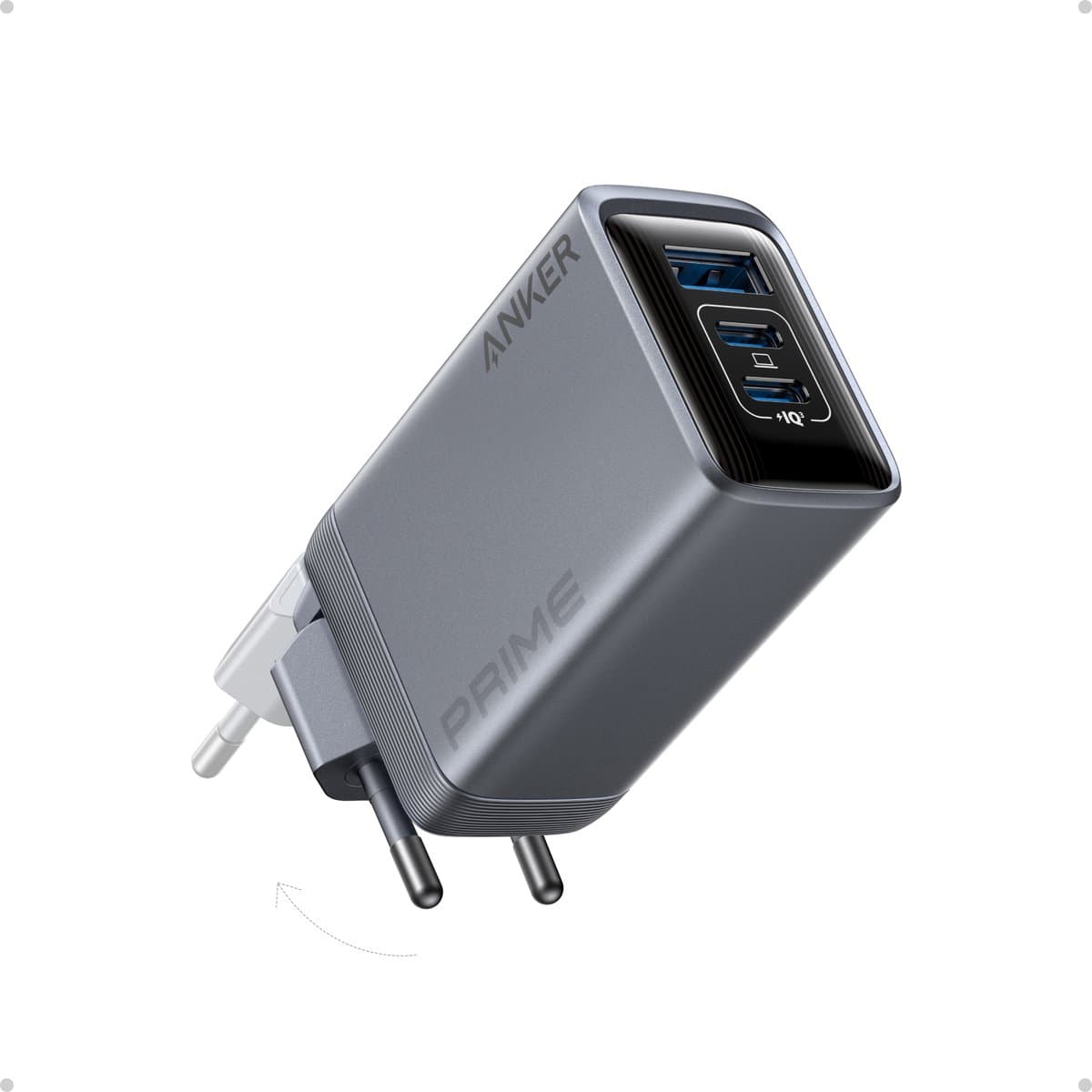Anker Prime oplader 100 W USB-C-oplader - 3-poorts GaN opvouwbare en compacte Anker wandlader — afbeelding 1