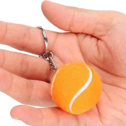 Tennis Key Multi Kleur Fluwelen Sport Bal Sleutelhanger - Hanger Decoratie - Gift Tassen - School Carnaval Beloning - 1.6 inch . — thumbnail 4