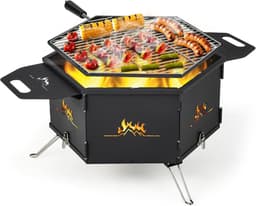 Draagbare 2-in-1 Campinggrill voor Outdoor Activiteiten - Inklapbare Houtskoolgrill voor 4-5 Personen — thumbnail 1