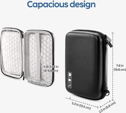 Mrs. Jones Harde hoes voor 2 harde schijven - zwart met USB 2.5 draagbare externe harde schijf etui voor 1/2/3/4TB - 2021 . — thumbnail 2