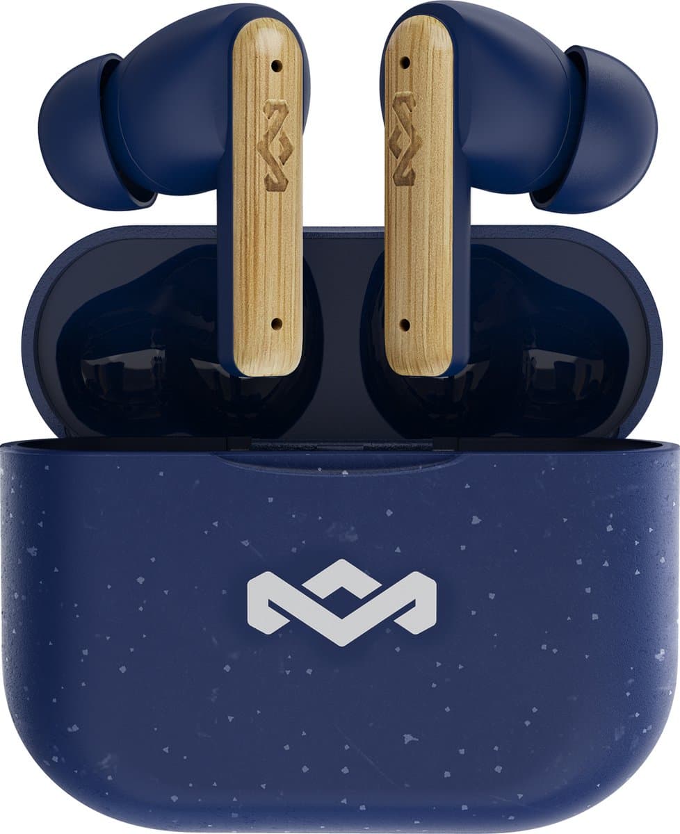 House of Marley Little Bird Draadloze Oordopjes - Bluetooth Oortjes Draadloos - 24 uur Batterijduur - Eco Friendly Design - Quickcharge - Touchbediening - Blauw — afbeelding 1
