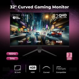 GAME HERO® Curved QHD VA Gaming Monitor - 32 inch - 165hz - 1ms — thumbnail 2