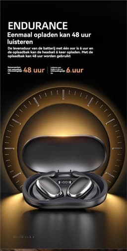 Oortjes Draadloos- Open-Ear-Air Conduction Oordopjes-Bone Conduction headphone-Sport Volledig Draadloze on-ear Oortjes -Bluetooth Headset met Oplaadcase- Bluetooth 5.4- Touch Control-Comfortabel en Geweldige Geluidskwaliteit — thumbnail 2