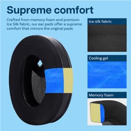 Vervangende Oorkussens voor Sony WH-1000XM4 Noise Cancelling Hoofdtelefoon van MMOBIEL - Cooling Gel Koptelefoon Oorkussens - Noise Isolation Earpads – Zwart — thumbnail 3