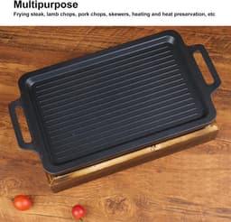 Draagbare Lichtgewicht Rookloze Houtskoolgrill - Tafelbarbecue met Alcoholkachel - Binnengrill 106 X 79 Inch - Verwijderbare Grillplaat - Houten Basis voor Kamperen — thumbnail 5