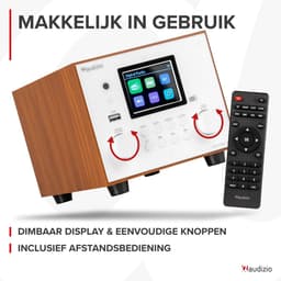 DAB radio - Audizio Vieste - DAB+ radio met subwoofer en Bluetooth - Wit - Met afstandsbediening — thumbnail 5