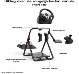 PXN - A9 - Wheel Stand - Racestuur standaard - Inklapbaar - Zwart - Geschikt voor - PXN - Logitech - Fanatec - Thrustmaster - In Hoogte Verstelbaar — thumbnail 4