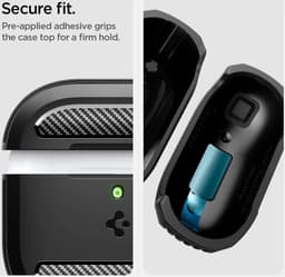 Spigen Rugged Armor Hoesje geschikt voor Apple AirPods 4 (2024) Zwart — thumbnail 4