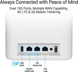 ASUS ZenWiFi BT10 tri-band (2,4 GHz / 5 GHz / 6 GHz) Wi-Fi 7 (802.11be) wit met 3 interne antennes — thumbnail 2