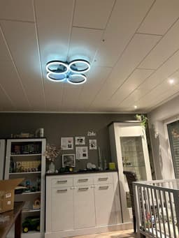 4 Ringen Ventilator - Zwart - 60 cm - Smart Lamp - Kroonluchter - Dimbaar Met Afstandsbediening - 64W — thumbnail 2