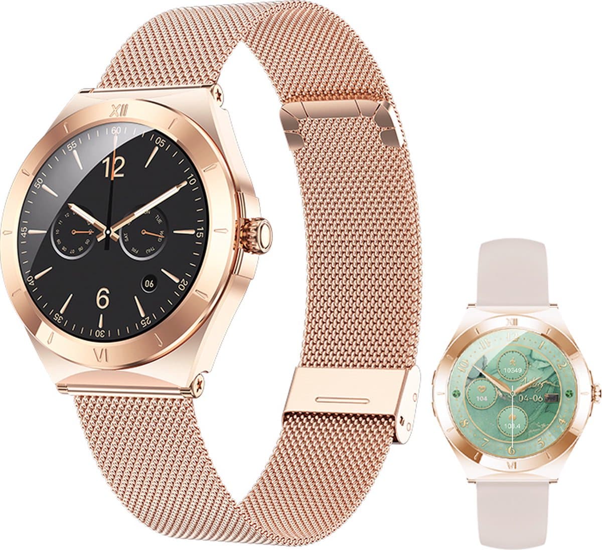 Frenkies® Smartwatch Dames Rose Goud – AMOLED - Stappenteller - Horloge Dames – Activity Tracker & Hartslagmeter - — afbeelding 1