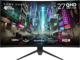 GAME HERO® 27 inch QHD VA Curved Monitor - Gaming Monitor - 180hz Monitor - 1ms — thumbnail 1