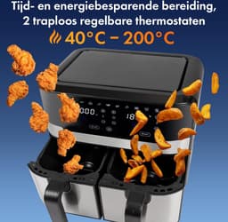 Dubbele Airfryer - Dubbele Mand - Dual Cook - Heteluchtfriteuse — thumbnail 2