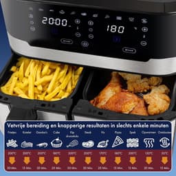Dubbele Airfryer - Dubbele Mand - Dual Cook - Heteluchtfriteuse — thumbnail 3